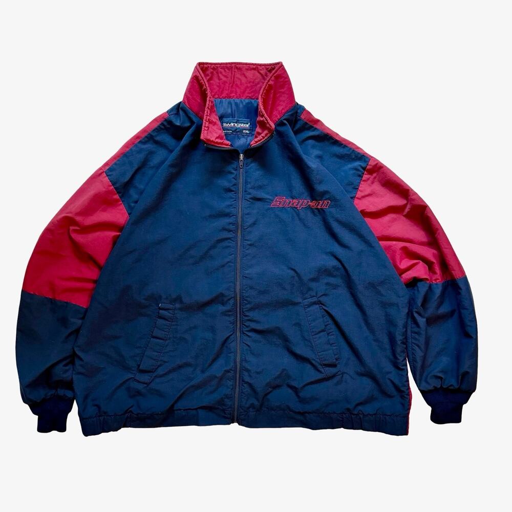 Vintage Snap-On Swingster USA Jacket XXL Racing Mechanic Full Zip Navy Red
